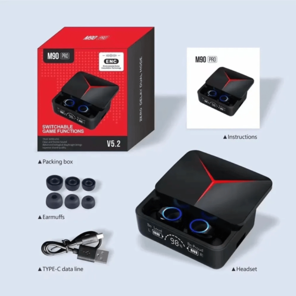 ⁦سماعات بلوتوث مزودة بباور بانك M90 Pro⁩ - الصورة ⁦7⁩