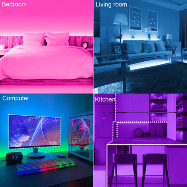 شريط باضاءة LED بألوان متعددة RGB متغيرة مزوّدة بجهاز تحكم عن بعد "رمضان مٌبارك" - novoloo
