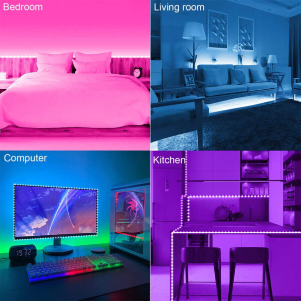 ⁦شريط باضاءة LED بألوان متعددة RGB⁩ - الصورة ⁦3⁩