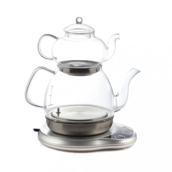 إبريق مع براد شاي مصنوع من زجاج مقاوم للحرارة عالي الجودة لاعداد الشاي التركي على أصوله - novoloo