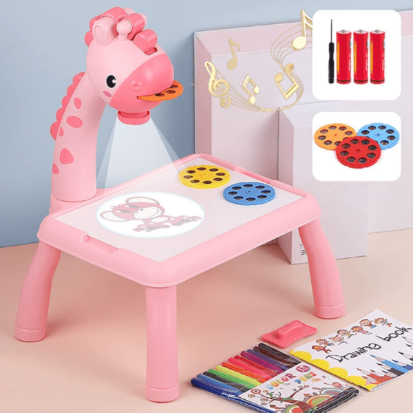 طاولة مزودة بجهاز عرض للرسم من كيتي سهلة الاستخدام للغاية للأطفال لتنمية مهارات وحواس طفلك مع الموسيقى والألوان - novoloo