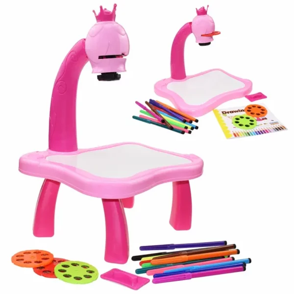 طاولة مزودة بجهاز عرض للرسم من كيتي سهلة الاستخدام للغاية للأطفال لتنمية مهارات وحواس طفلك مع الموسيقى والألوان - novoloo