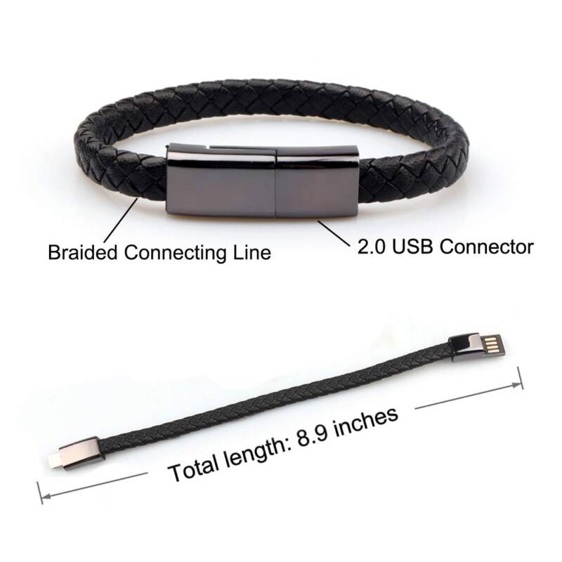 "احصل على سوار USB الفريد والعملي - ارتديه كسوار أنيق، استخدمه كمفتاح أو حتى ككابل شحن بديل. جلد طبيعي مضفر يمنحك المتانة. اكتشف التفاصيل والفوائد!" - novoloo
