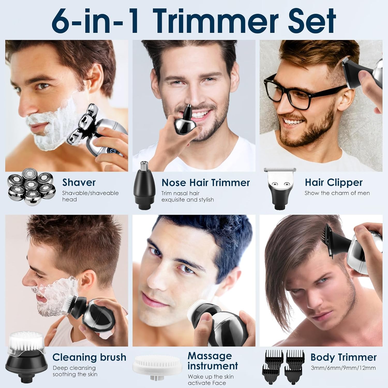 ماكينة حلاقة الرأس والذقن الكهربائية مقاومة للماء - novoloo ماكينة حلاقة الرأس والذقن الكهربائية مقاومة للماء - الصورة 3