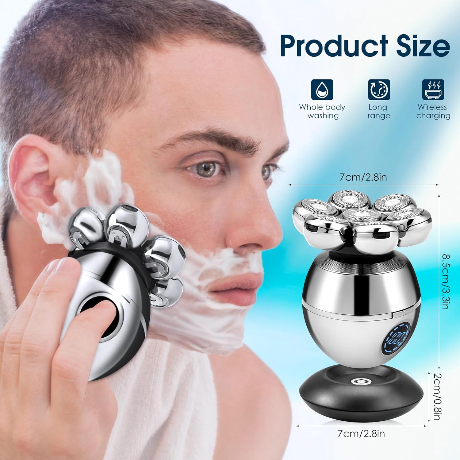 ماكينة حلاقة الرأس والذقن الكهربائية مقاومة للماء - novoloo ماكينة حلاقة الرأس والذقن الكهربائية مقاومة للماء - الصورة 5