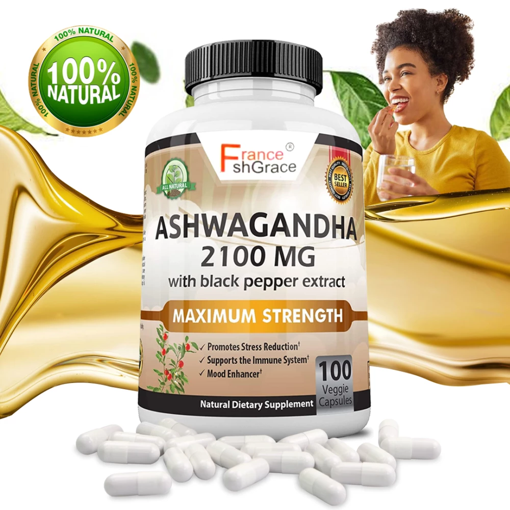 <h3>ودّع التوتر واستقبل الهدوء! كبسولات الأشواغاندا العضوية بتركيز 2100 ملغ</h3> - novoloo كبسولات الأشواغاندا لتخفيف التوتر - الصورة 2